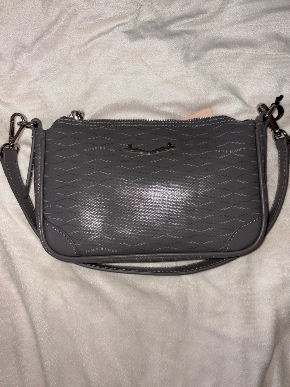 NWT VOILE BLANCHE Cocktail Monogram Small Purse in Cool Grey - Picture 5 of 13